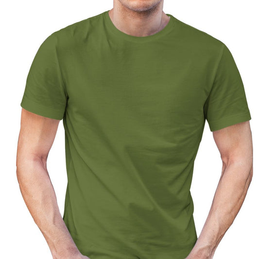 Plain Olive Green Half Sleeves T-Shirt