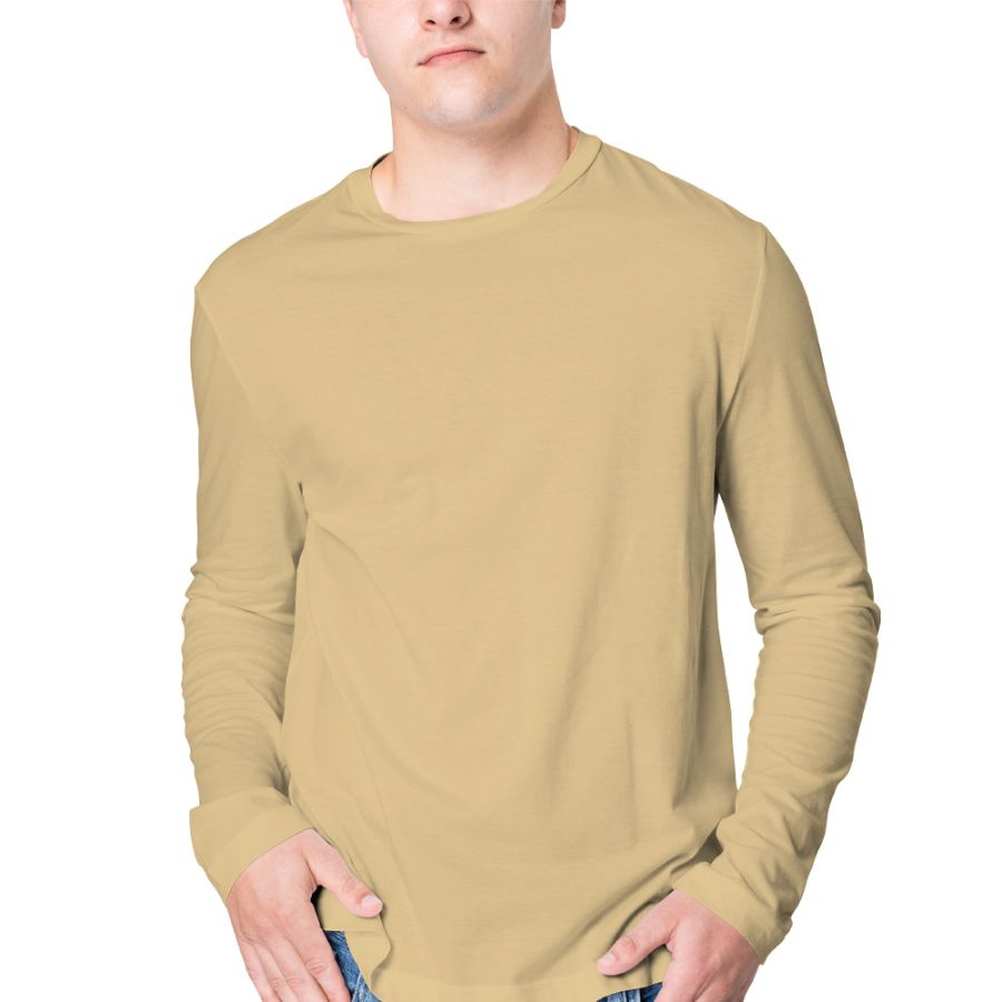 Plain Cream Full Sleeves T-Shirt