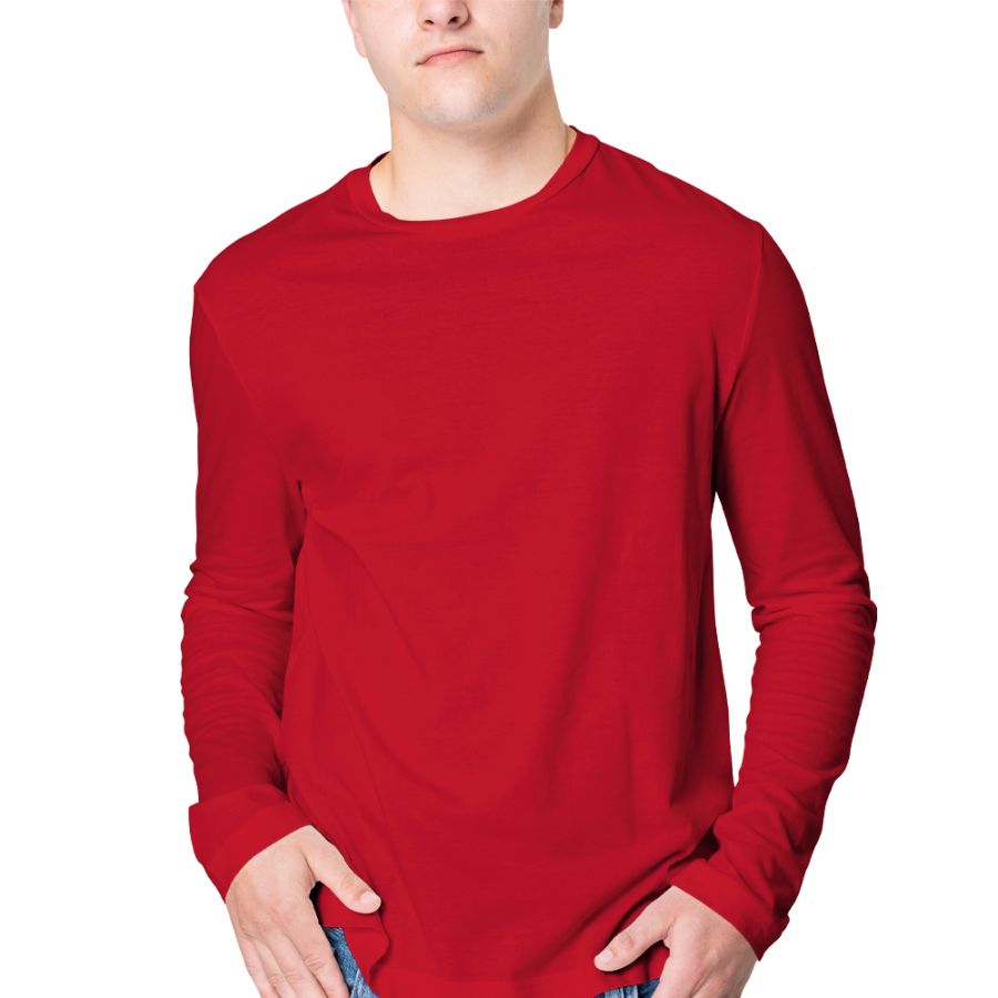 Plain Red Full Sleeves T-Shirt