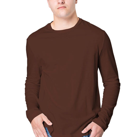 Plain Brown Full Sleeves T-Shirt