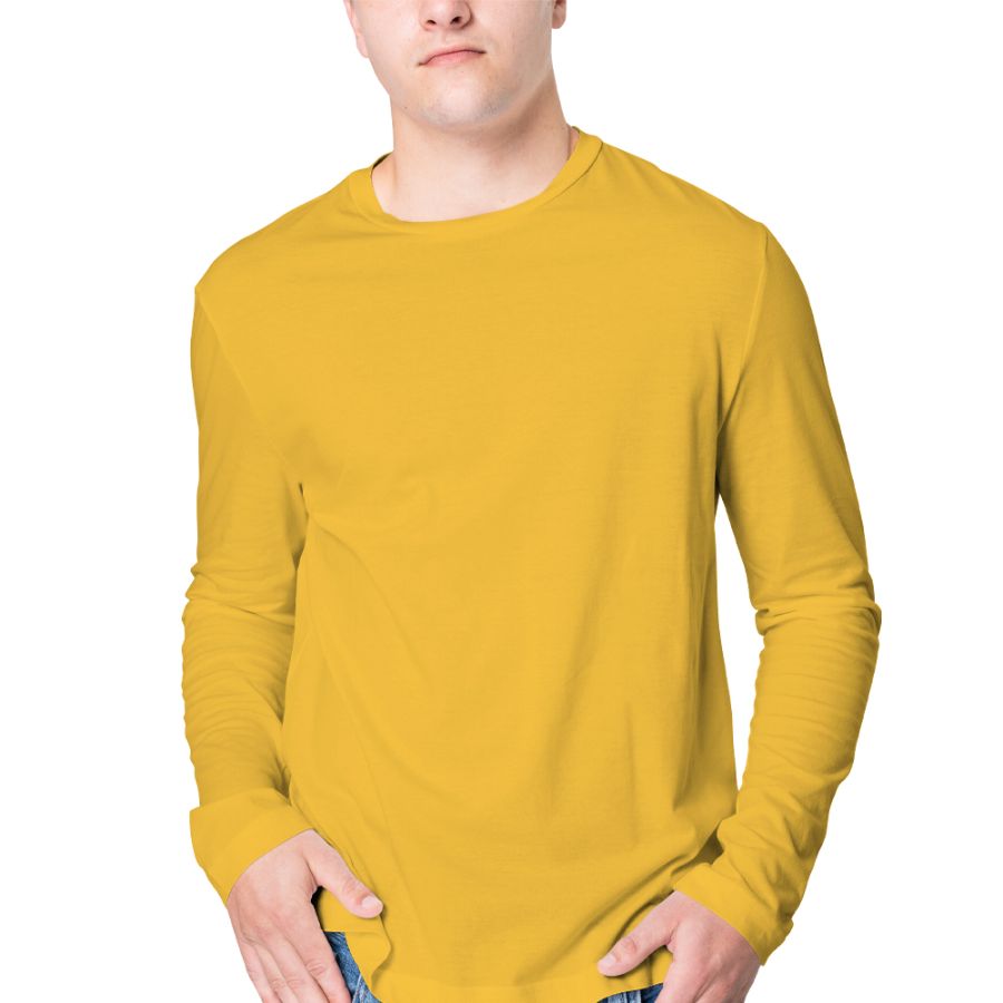 Plain Yellow Full Sleeves T-Shirt