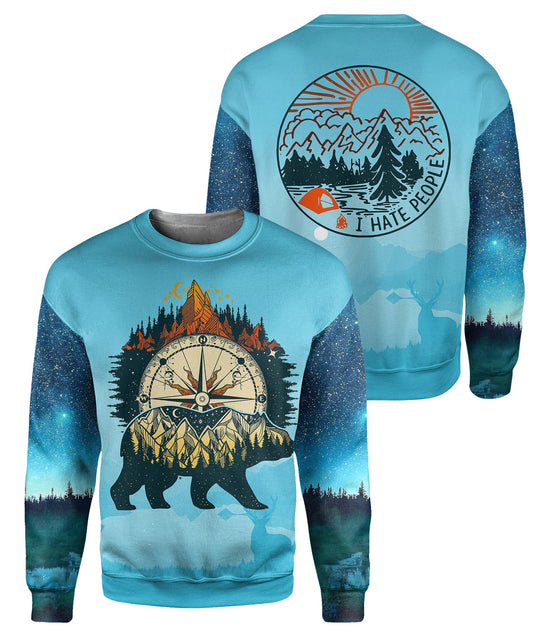 Klothek Bear Camping - 3D All Over Printed Shirt | Price in USA, Best Quality