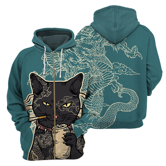 Klothek Dragon Black Cat - 3D All Over Printed Shirt | Price in USA, Best Quality