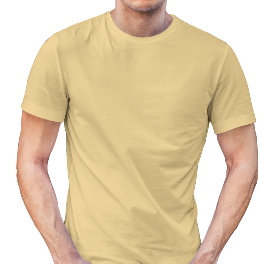 Plain Cream Half Sleeves T-Shirt