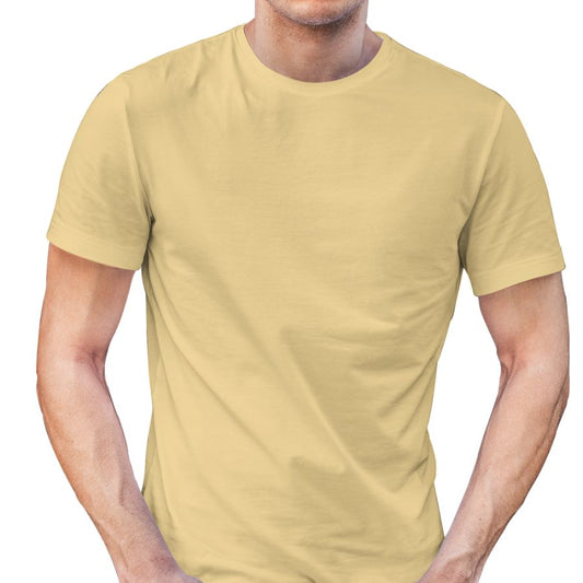 Plain Cream Half Sleeves T-Shirt