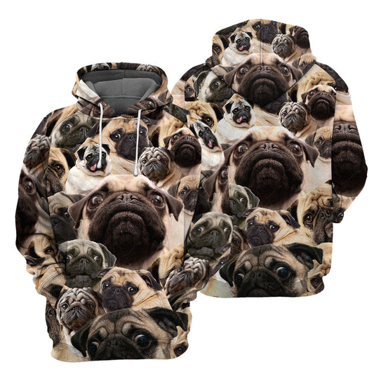 Klothek Pug - 3D All Over Printed Shirt | Price in USA, Best Quality