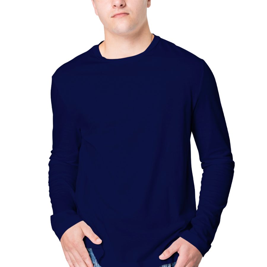 Plain Navy Blue Full Sleeves T-Shirt