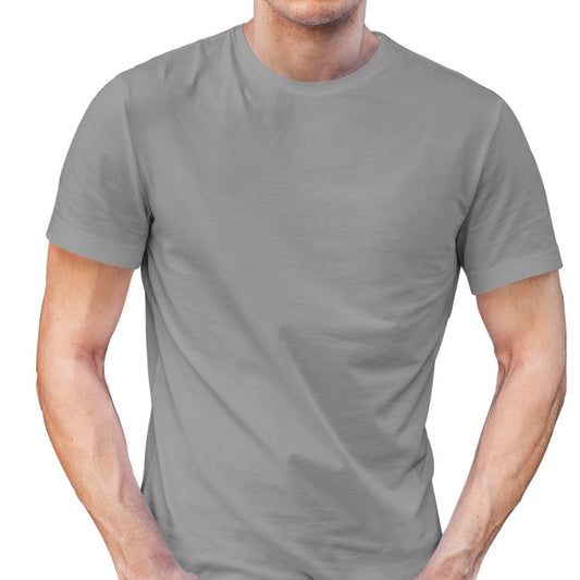 Plain Steel Grey Half Sleeves T-Shirt