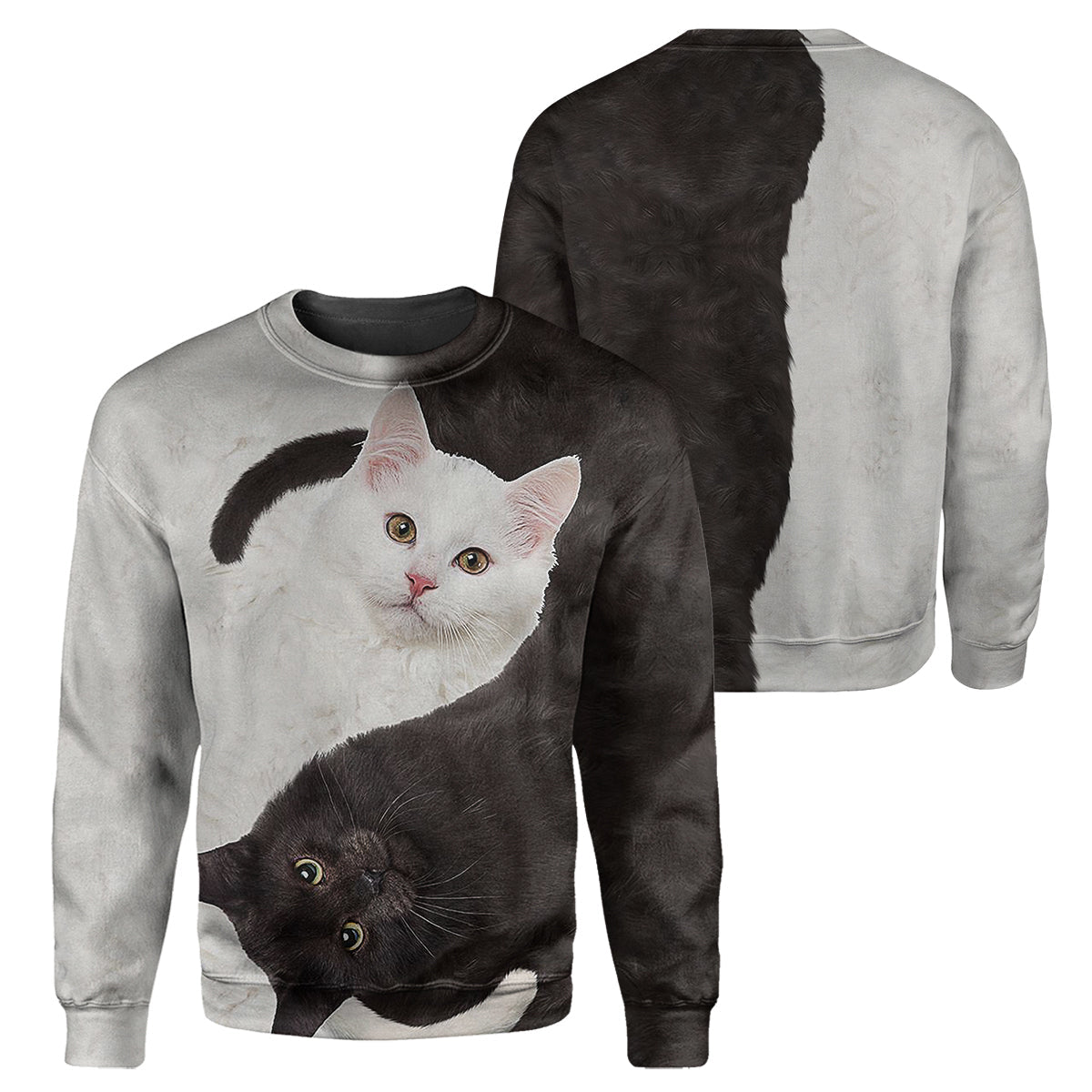 Klothek Yinyang Cat- 3D All Over Printed Shirt | Price in USA, Best Quality