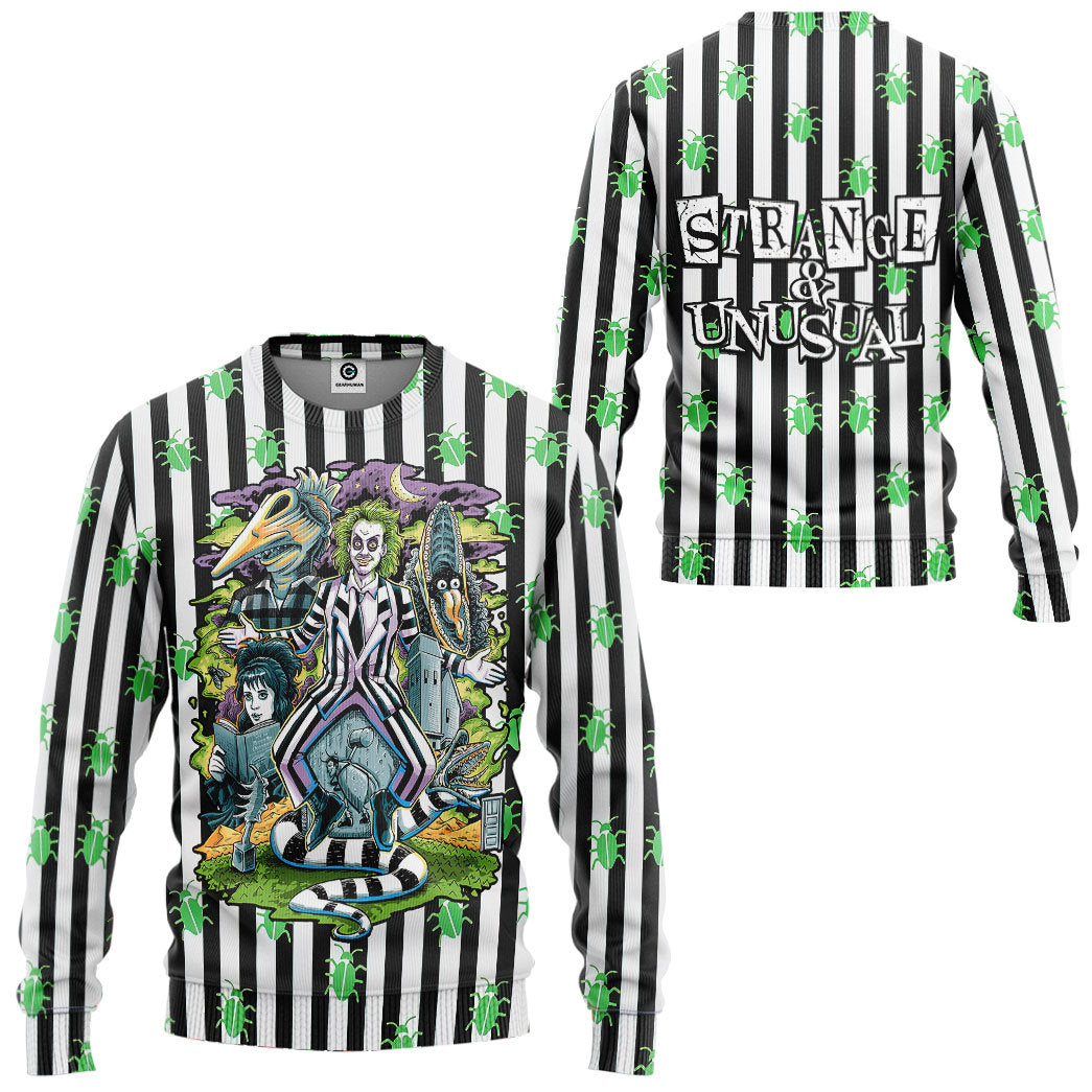 Klothek 3D Beetlejuice Stripes and Bugs Custom Hoodie Tshirt Appare | Price in USA, Best Quality