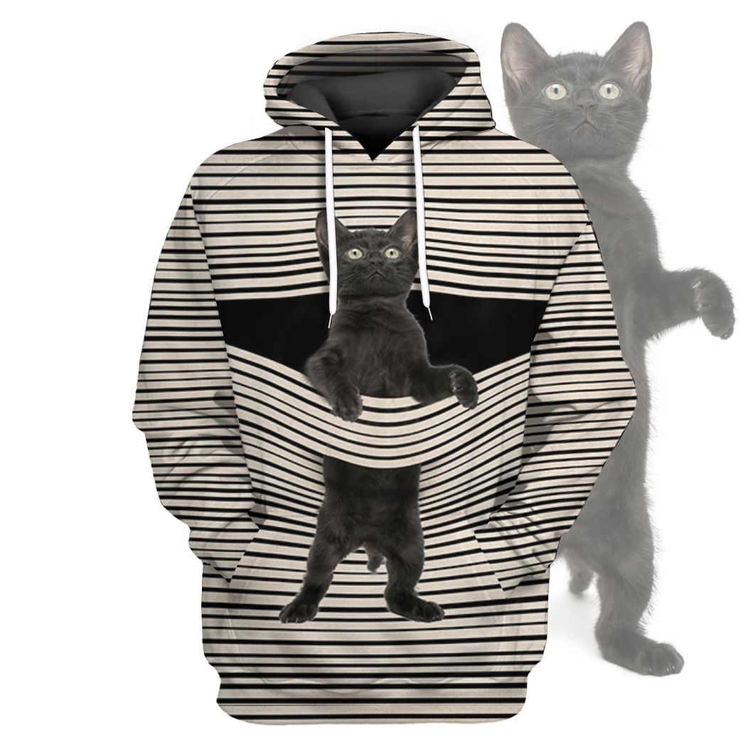 Gearhuman 3D Black Cat Tshirt Hoodie Apparel | Price in USA, Best Quality