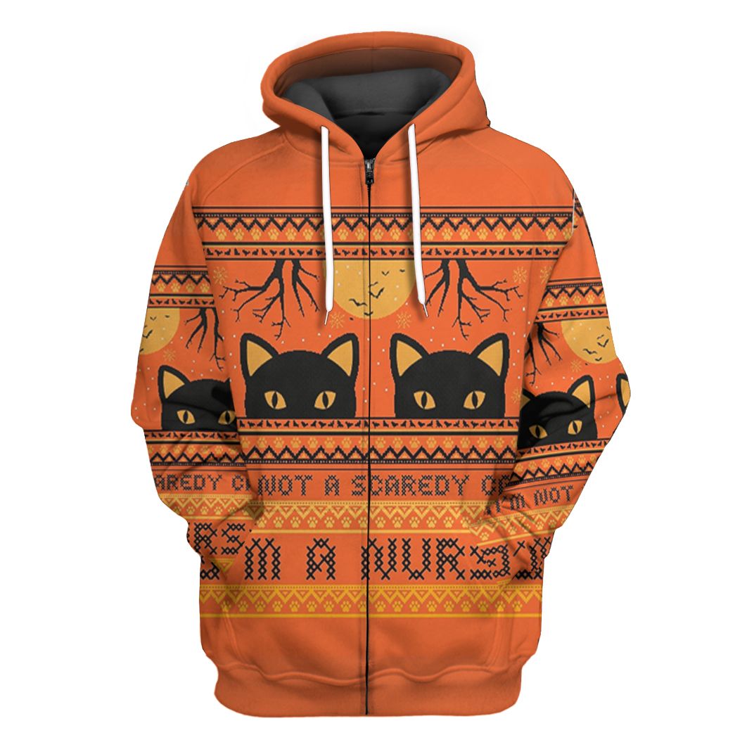 Gearhuman 3D Black Cat Spooky Halloween Ugly Tshirt Hoodie Apparel | Price in USA, Best Quality