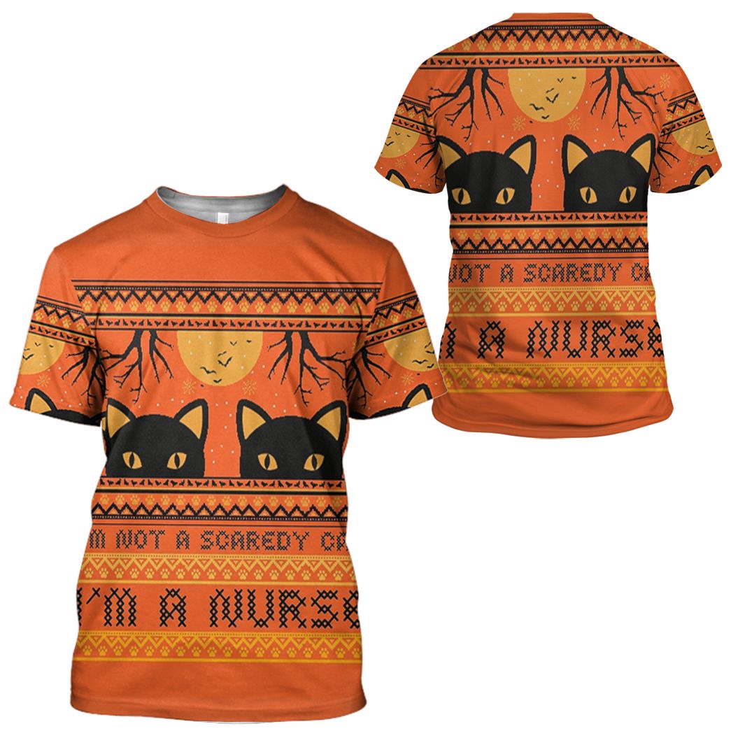 Gearhuman 3D Black Cat Spooky Halloween Ugly Tshirt Hoodie Apparel | Price in USA, Best Quality