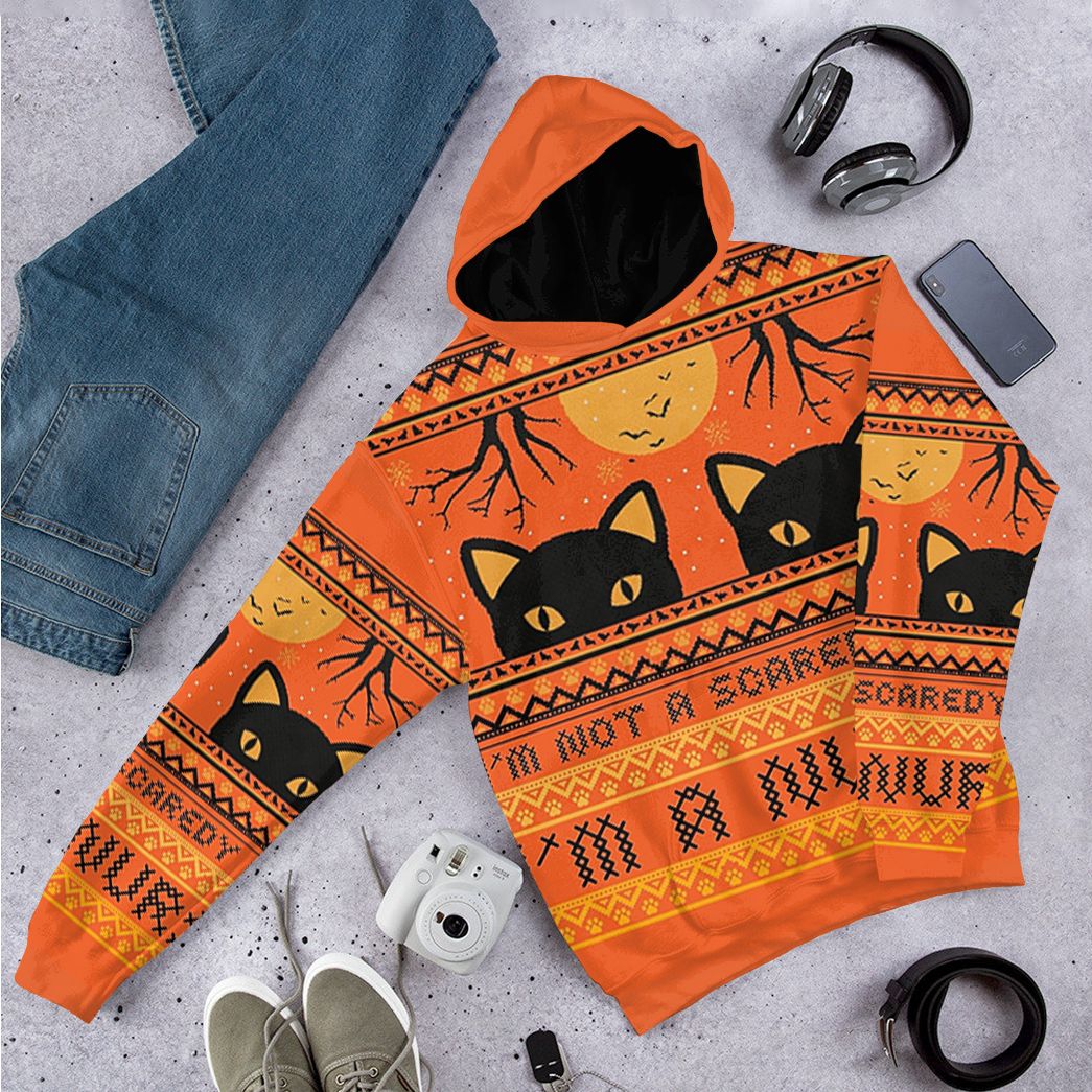 Gearhuman 3D Black Cat Spooky Halloween Ugly Tshirt Hoodie Apparel | Price in USA, Best Quality