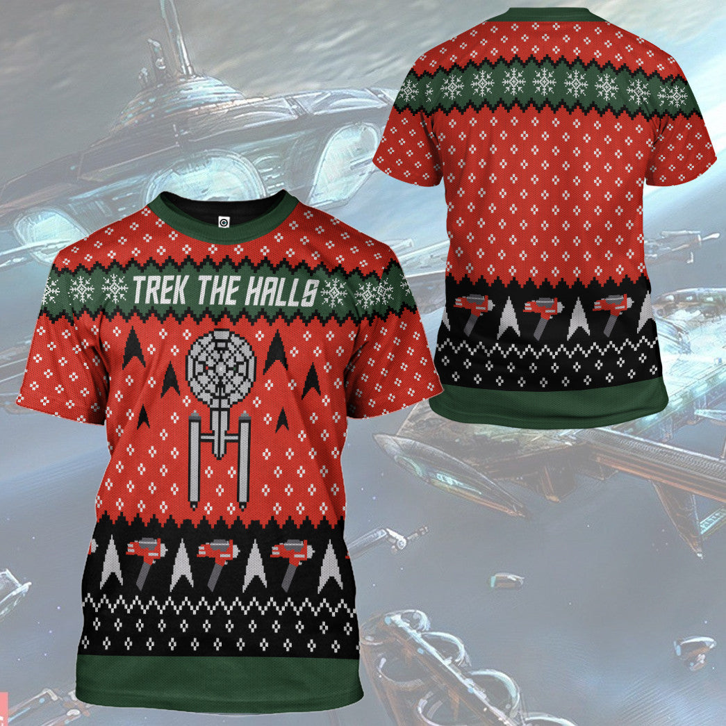 Klothek 3D S.T Trek The Halls Christmas Edition Custom Hoodie Tshir | Price in USA, Best Quality