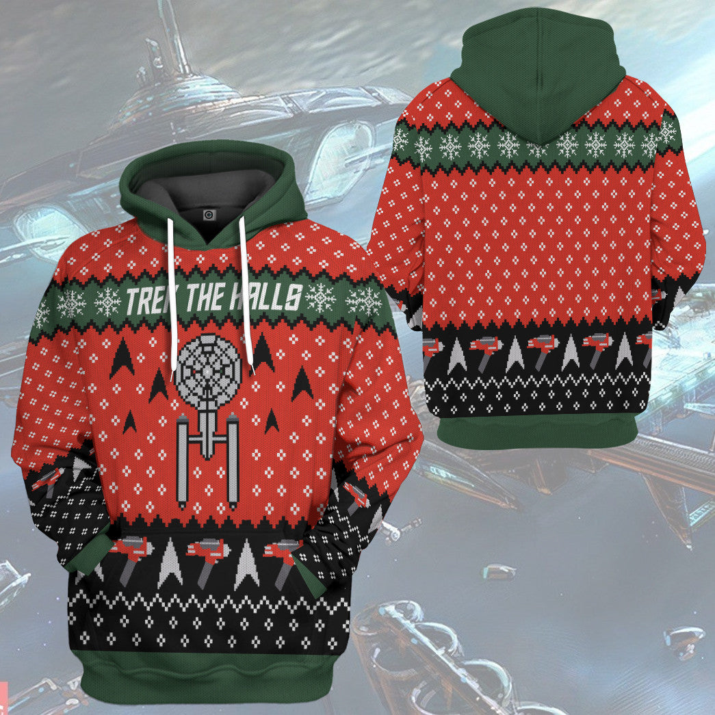 Klothek 3D S.T Trek The Halls Christmas Edition Custom Hoodie Tshir | Price in USA, Best Quality