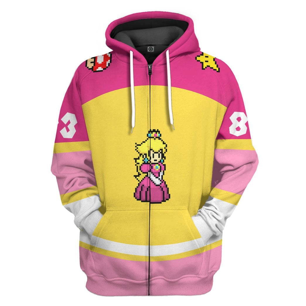 Klothek 3D Princess Peach Sports Custom Name Custom Number Hoodie T | Price in USA, Best Quality