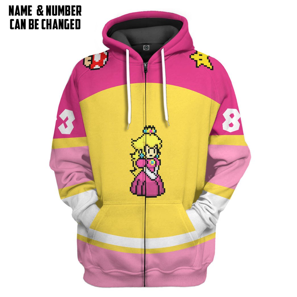 Klothek 3D Princess Peach Sports Custom Name Custom Number Hoodie T | Price in USA, Best Quality