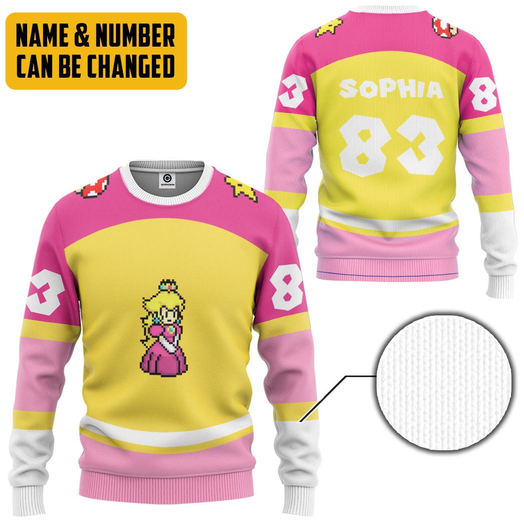 Klothek 3D Princess Peach Sports Custom Name Custom Number Hoodie T | Price in USA, Best Quality