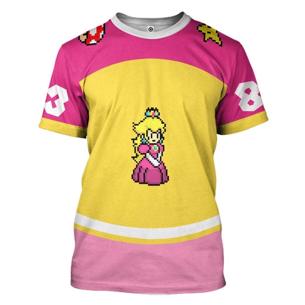 Klothek 3D Princess Peach Sports Custom Name Custom Number Hoodie T | Price in USA, Best Quality