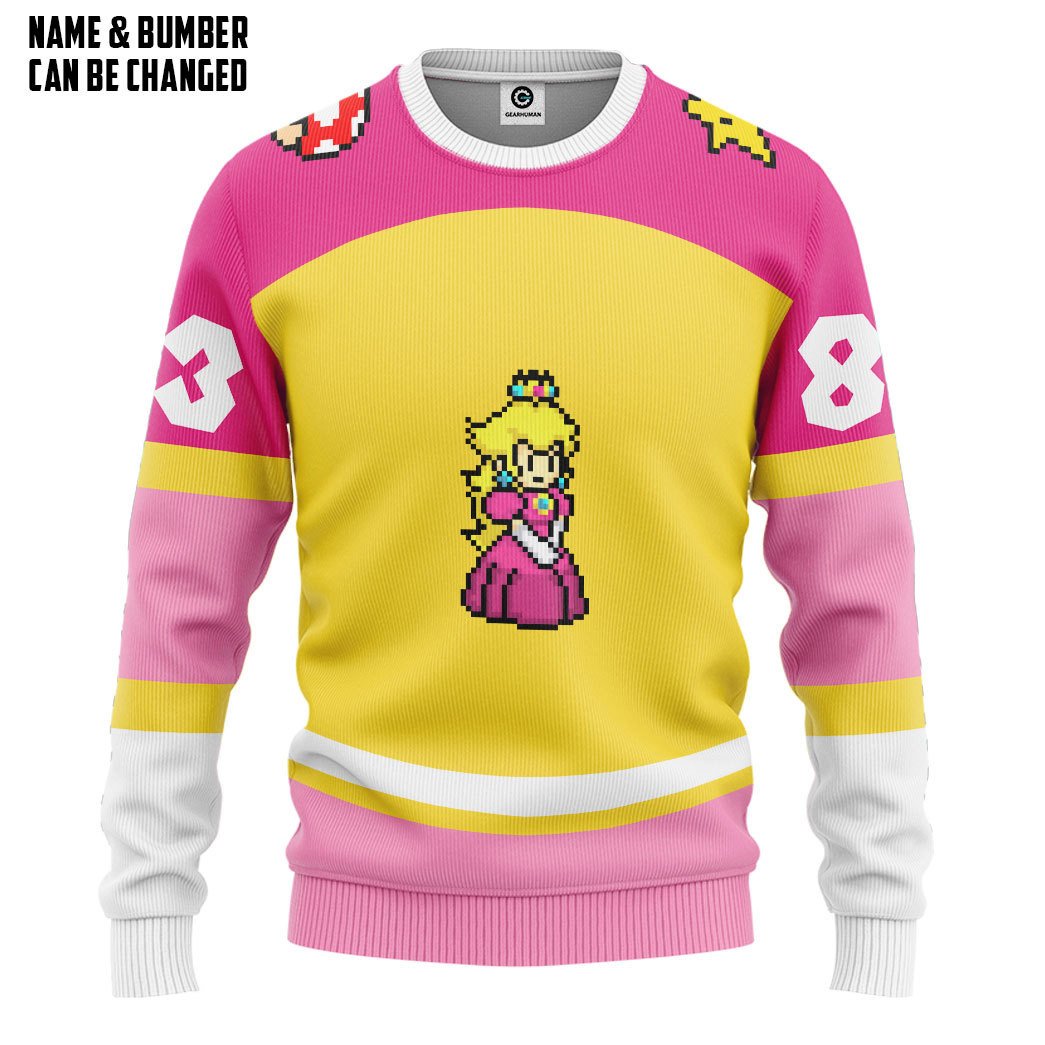 Klothek 3D Princess Peach Sports Custom Name Custom Number Hoodie T | Price in USA, Best Quality