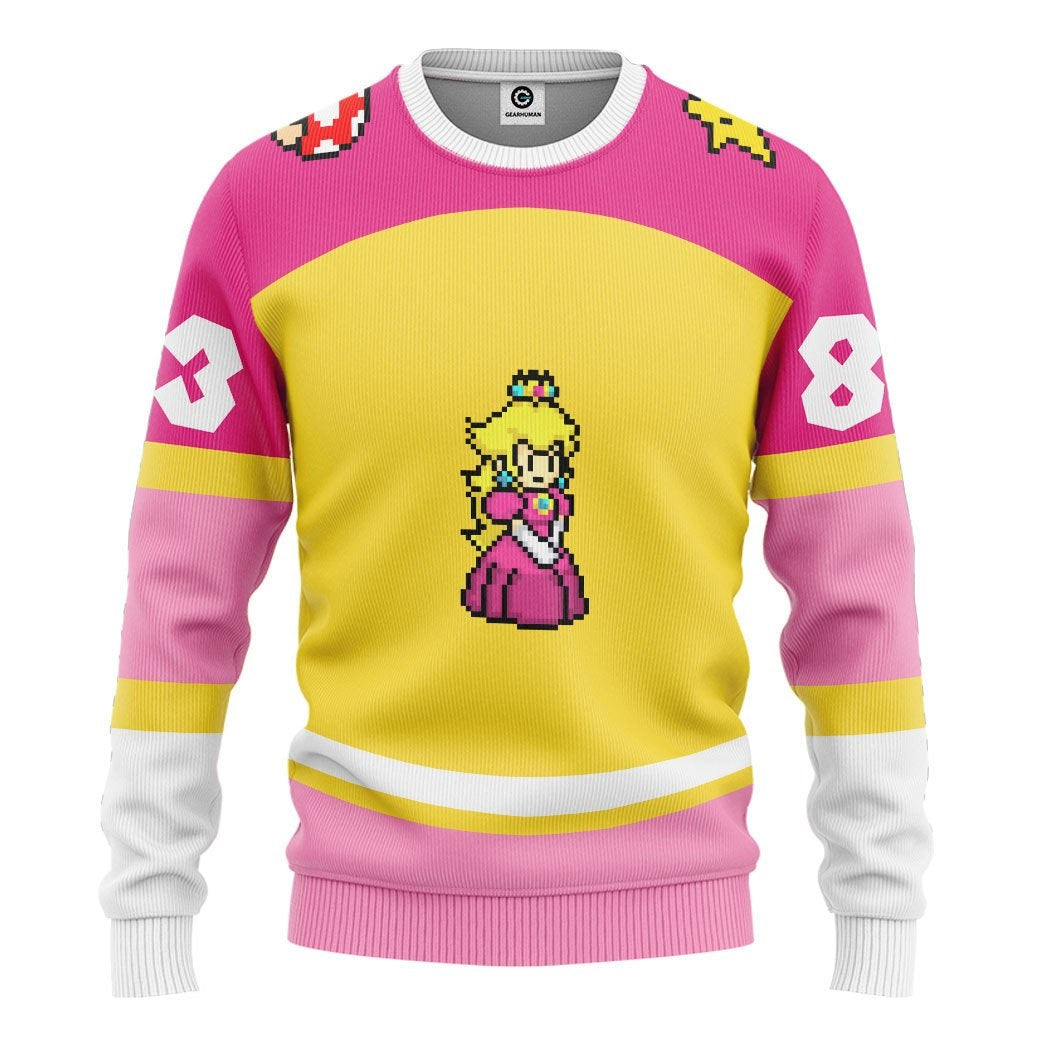 Klothek 3D Princess Peach Sports Custom Name Custom Number Hoodie T | Price in USA, Best Quality