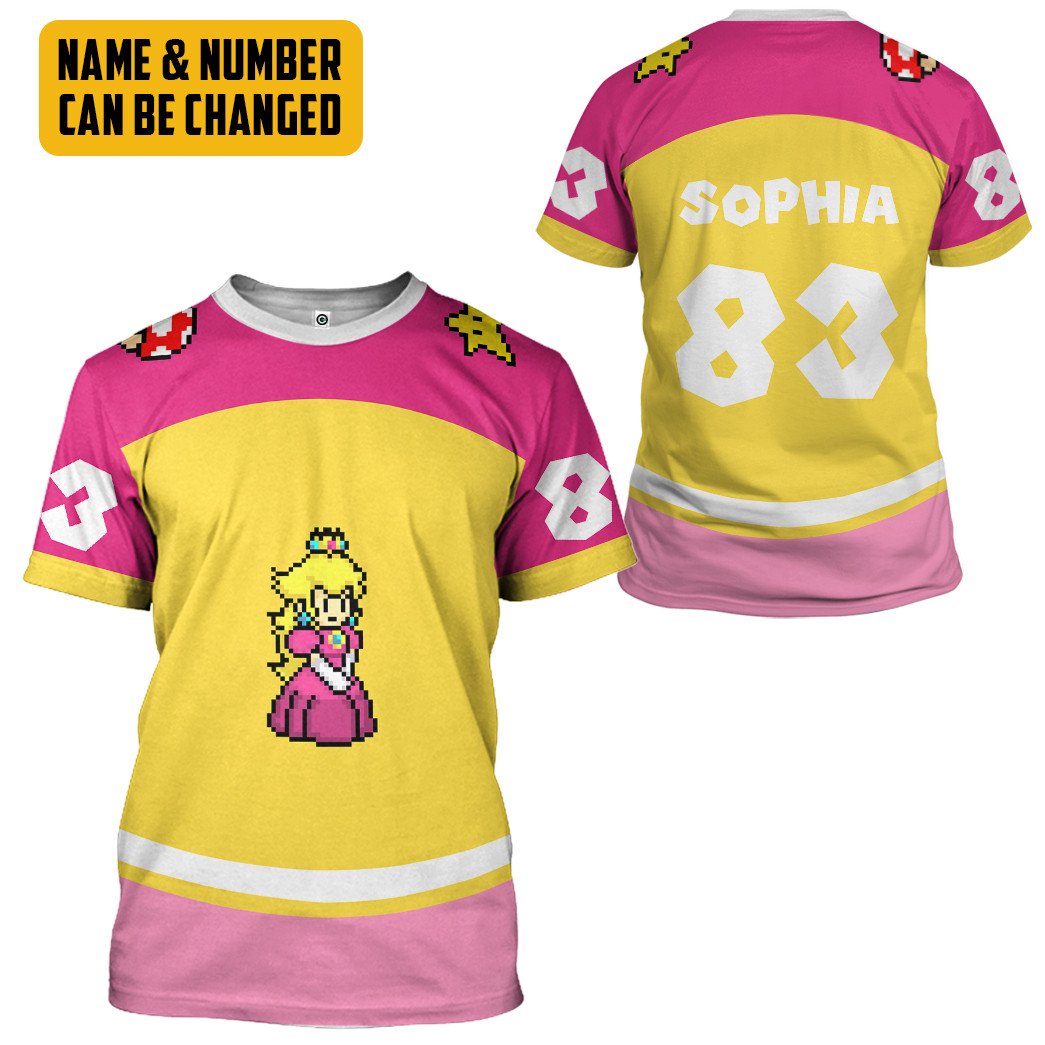 Klothek 3D Princess Peach Sports Custom Name Custom Number Hoodie T | Price in USA, Best Quality