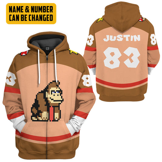 Klothek 3D Donkey Kong Sports Custom Name Custom Number Hoodie Tshi | Price in USA, Best Quality