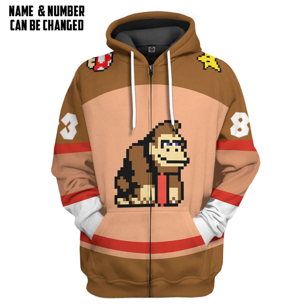 Klothek 3D Donkey Kong Sports Custom Name Custom Number Hoodie Tshi | Price in USA, Best Quality