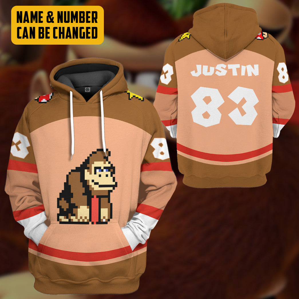 Klothek 3D Donkey Kong Sports Custom Name Custom Number Hoodie Tshi | Price in USA, Best Quality