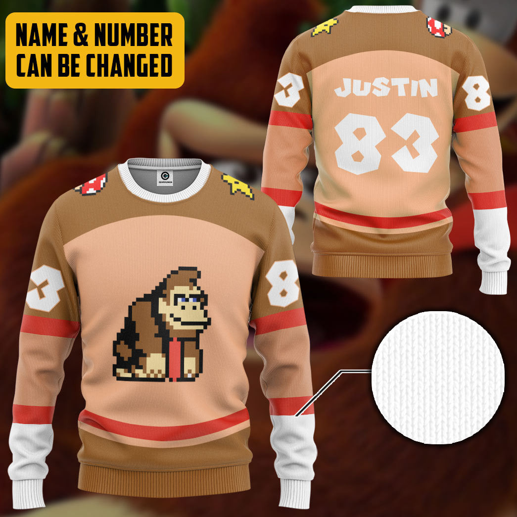 Klothek 3D Donkey Kong Sports Custom Name Custom Number Hoodie Tshi | Price in USA, Best Quality