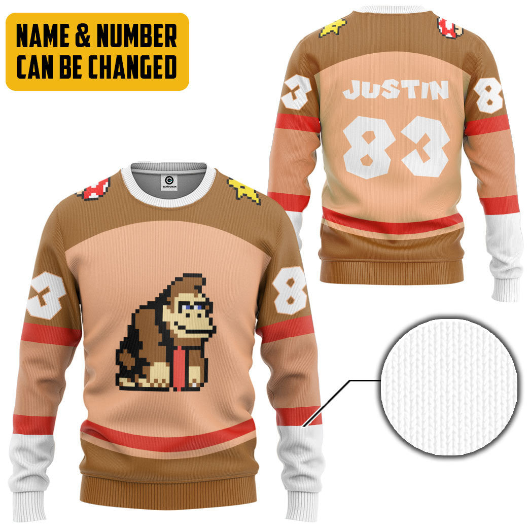 Klothek 3D Donkey Kong Sports Custom Name Custom Number Hoodie Tshi | Price in USA, Best Quality