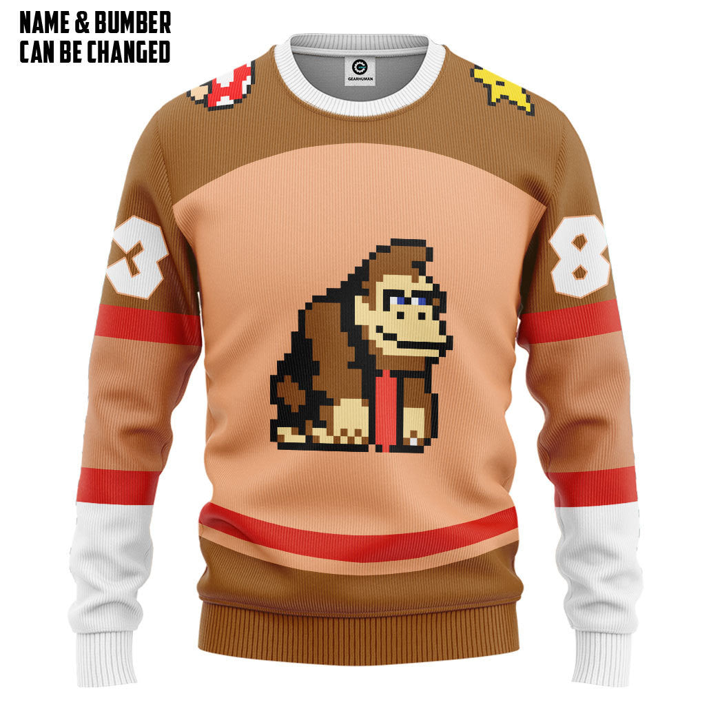 Klothek 3D Donkey Kong Sports Custom Name Custom Number Hoodie Tshi | Price in USA, Best Quality