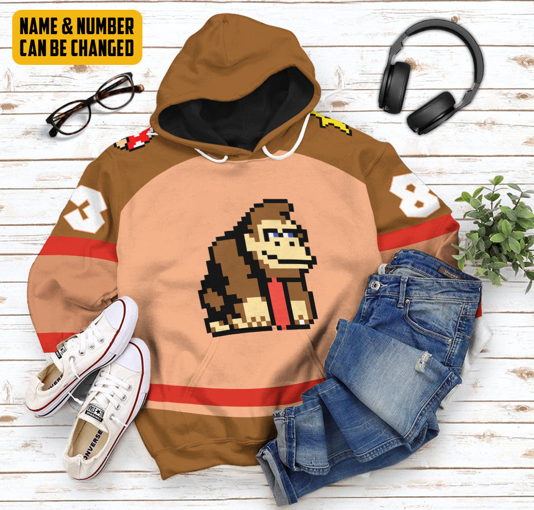 Klothek 3D Donkey Kong Sports Custom Name Custom Number Hoodie Tshi | Price in USA, Best Quality