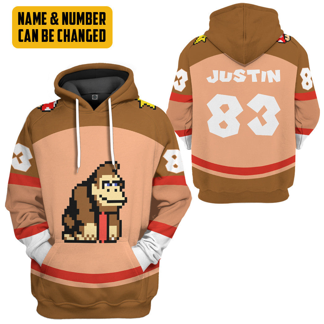 Klothek 3D Donkey Kong Sports Custom Name Custom Number Hoodie Tshi | Price in USA, Best Quality