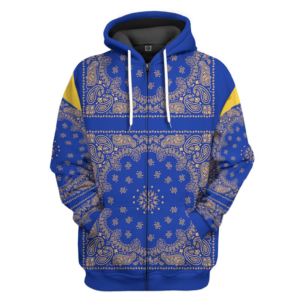 Klothek 3D Royal Blue Bandana Snoop Custom Tshirt Hoodie Apparel | Price in USA, Best Quality