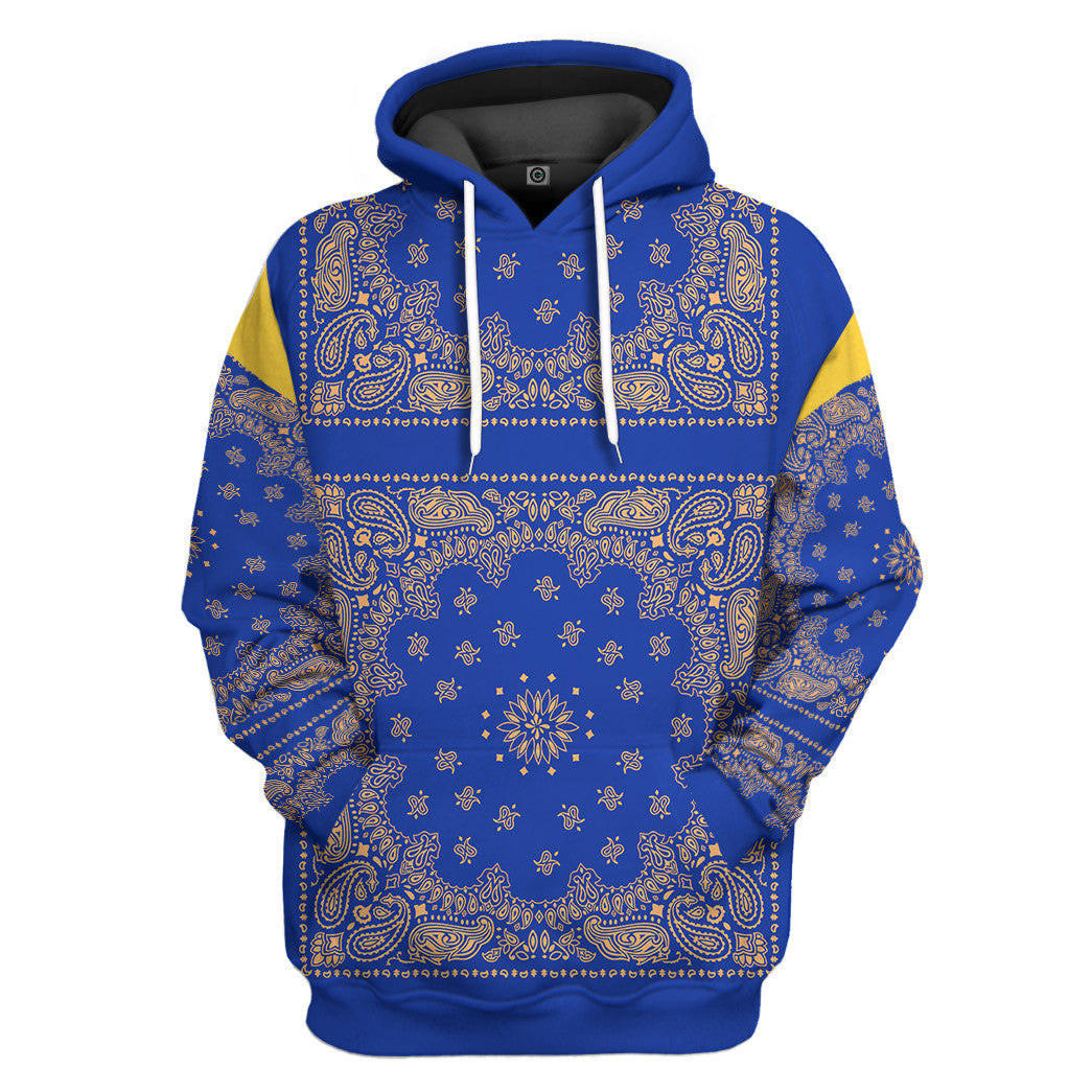 Klothek 3D Royal Blue Bandana Snoop Custom Tshirt Hoodie Apparel | Price in USA, Best Quality