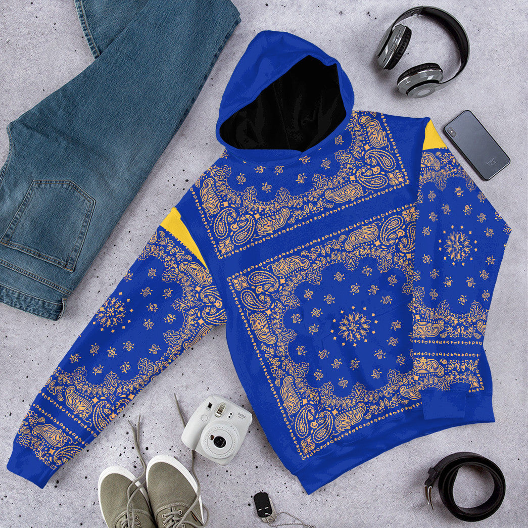 Klothek 3D Royal Blue Bandana Snoop Custom Tshirt Hoodie Apparel | Price in USA, Best Quality