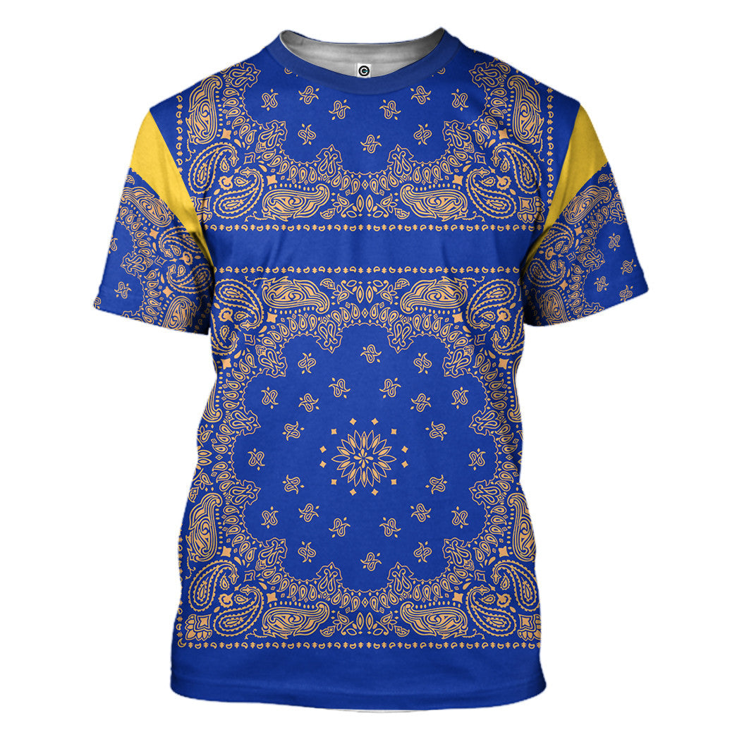 Klothek 3D Royal Blue Bandana Snoop Custom Tshirt Hoodie Apparel | Price in USA, Best Quality