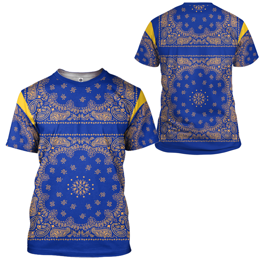 Klothek 3D Royal Blue Bandana Snoop Custom Tshirt Hoodie Apparel | Price in USA, Best Quality