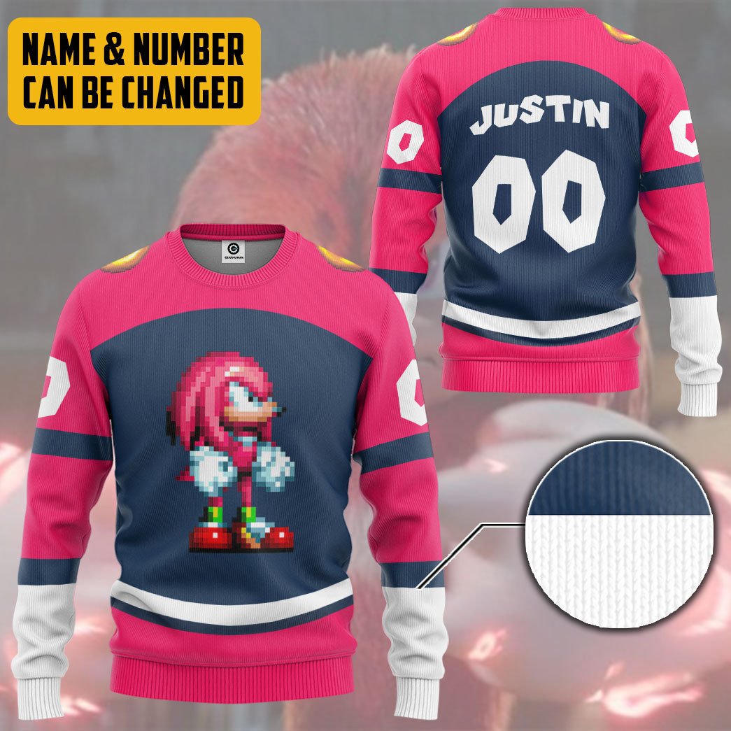 Klothek 3D STH Knuckles Sport Custom Name Custom Number Hoodie Tshi | Price in USA, Best Quality