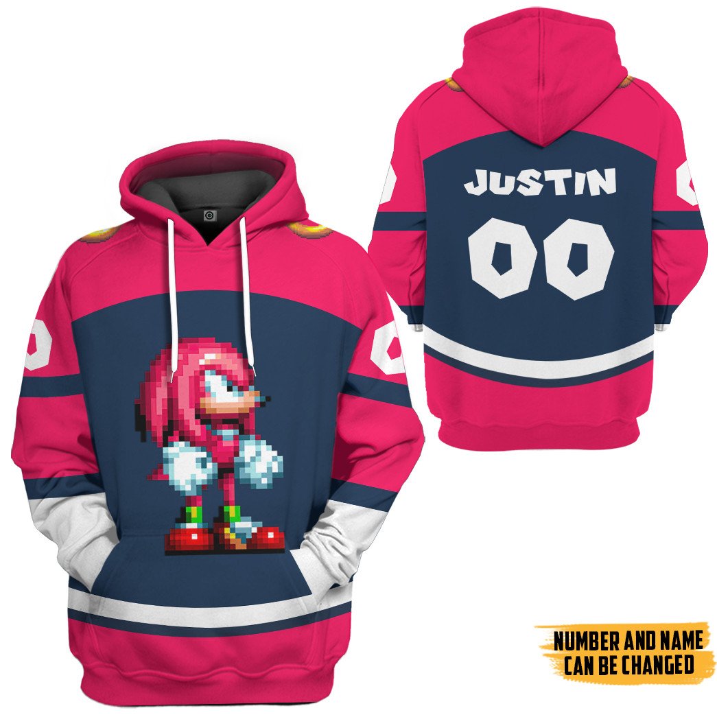 Klothek 3D STH Knuckles Sport Custom Name Custom Number Hoodie Tshi | Price in USA, Best Quality