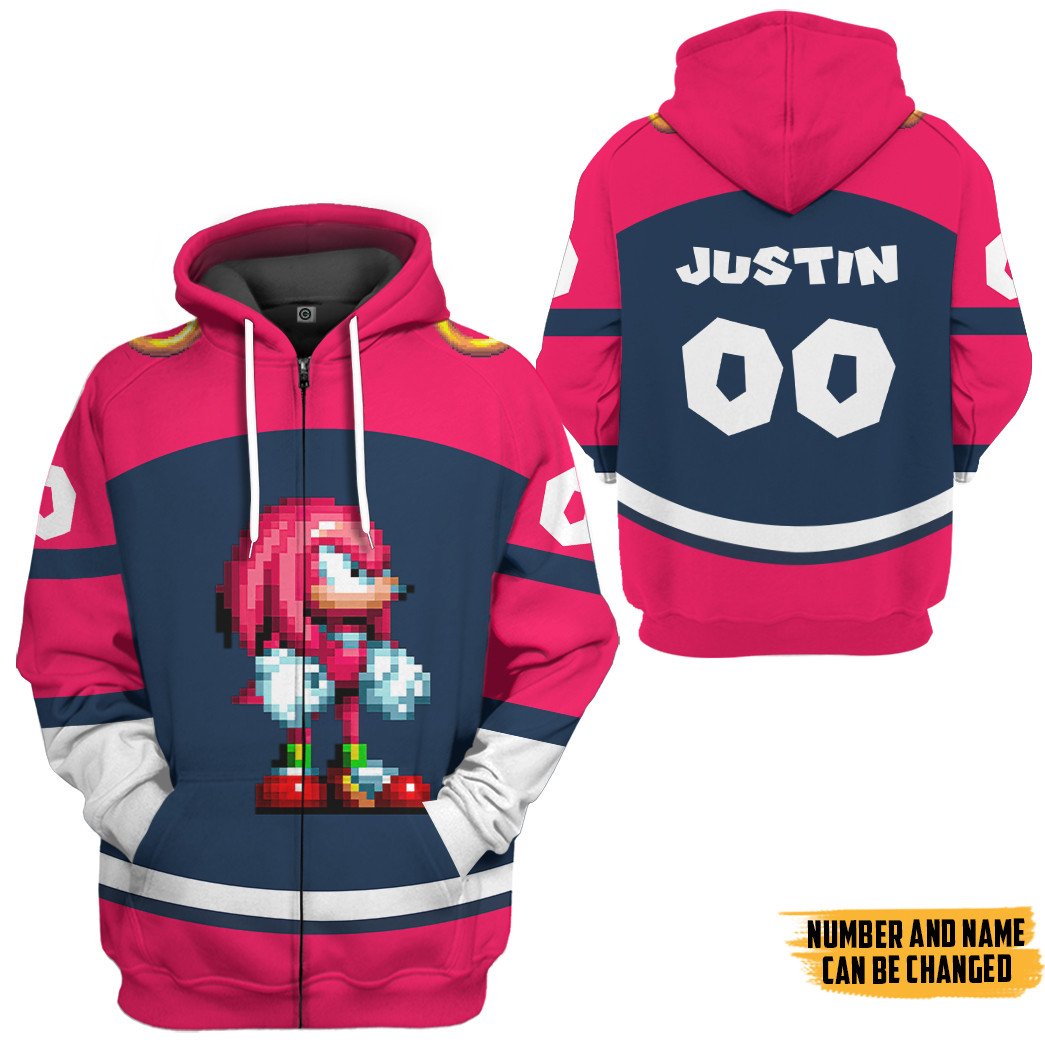 Klothek 3D STH Knuckles Sport Custom Name Custom Number Hoodie Tshi | Price in USA, Best Quality