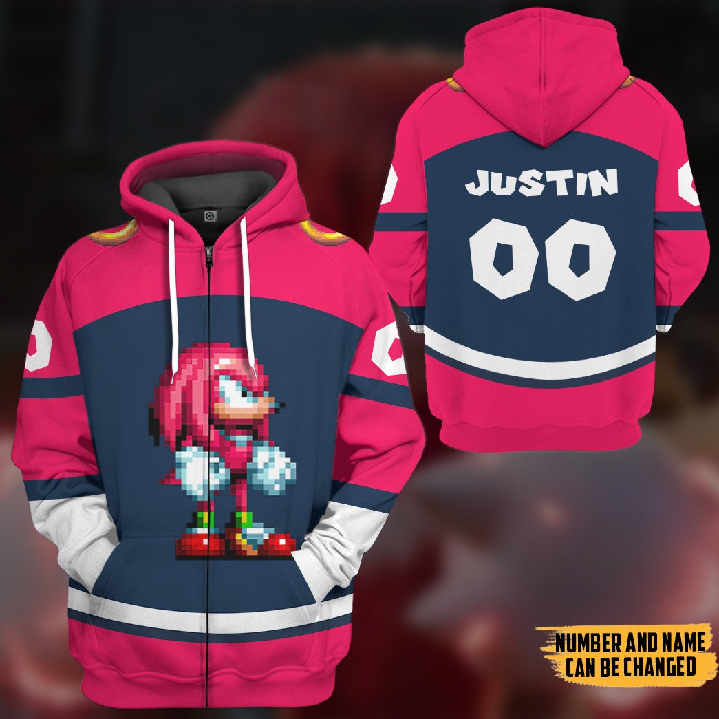 Klothek 3D STH Knuckles Sport Custom Name Custom Number Hoodie Tshi | Price in USA, Best Quality