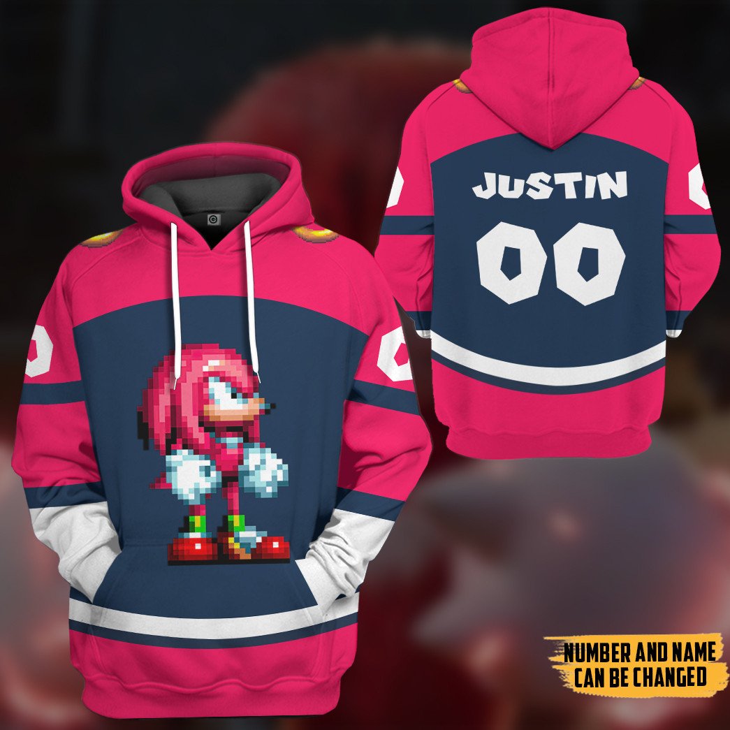 Klothek 3D STH Knuckles Sport Custom Name Custom Number Hoodie Tshi | Price in USA, Best Quality