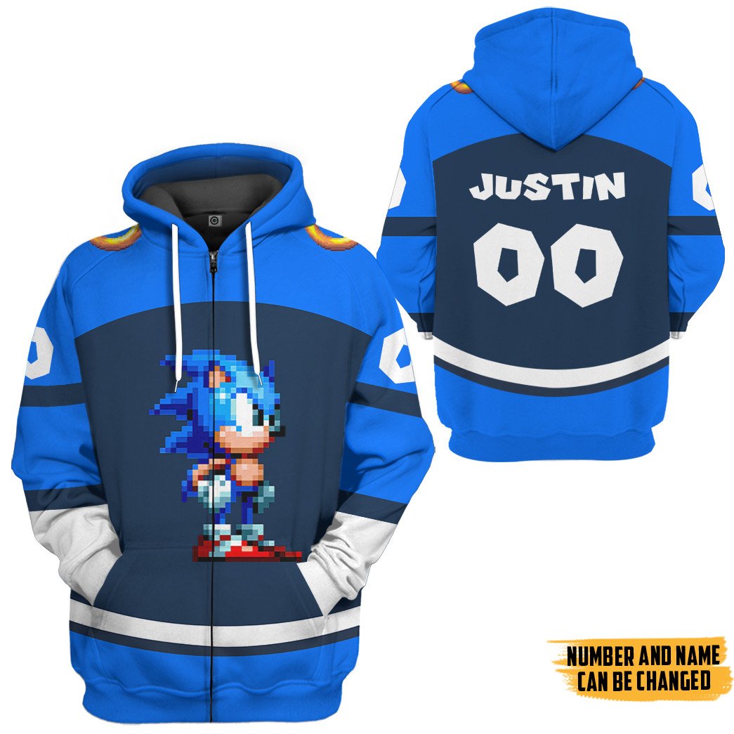 Klothek 3D STH Sonic Sport Custom Name Custom Number Hoodie Tshirt | Price in USA, Best Quality