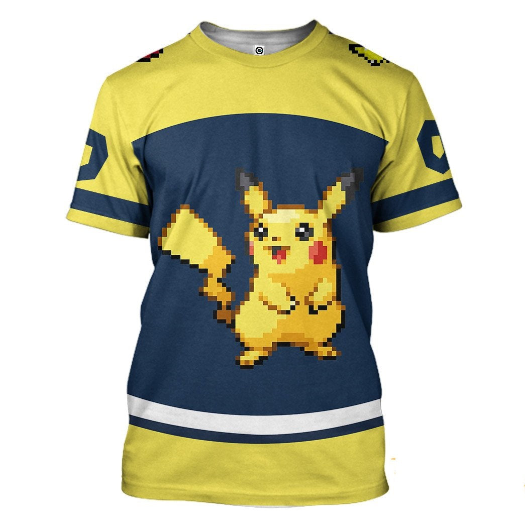 Klothek 3D PKM Pikachu Sport Custom Name Custom Number Hoodie Tshir | Price in USA, Best Quality