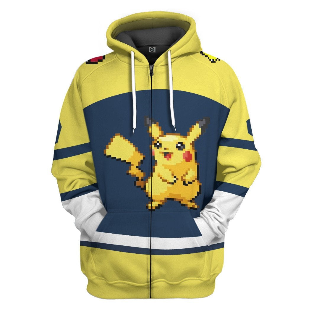 Klothek 3D PKM Pikachu Sport Custom Name Custom Number Hoodie Tshir | Price in USA, Best Quality