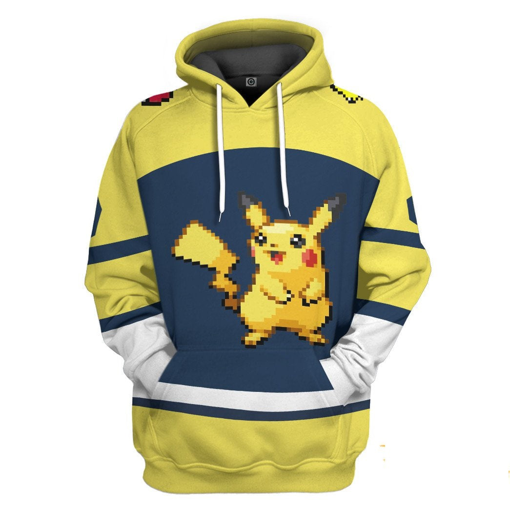 Klothek 3D PKM Pikachu Sport Custom Name Custom Number Hoodie Tshir | Price in USA, Best Quality