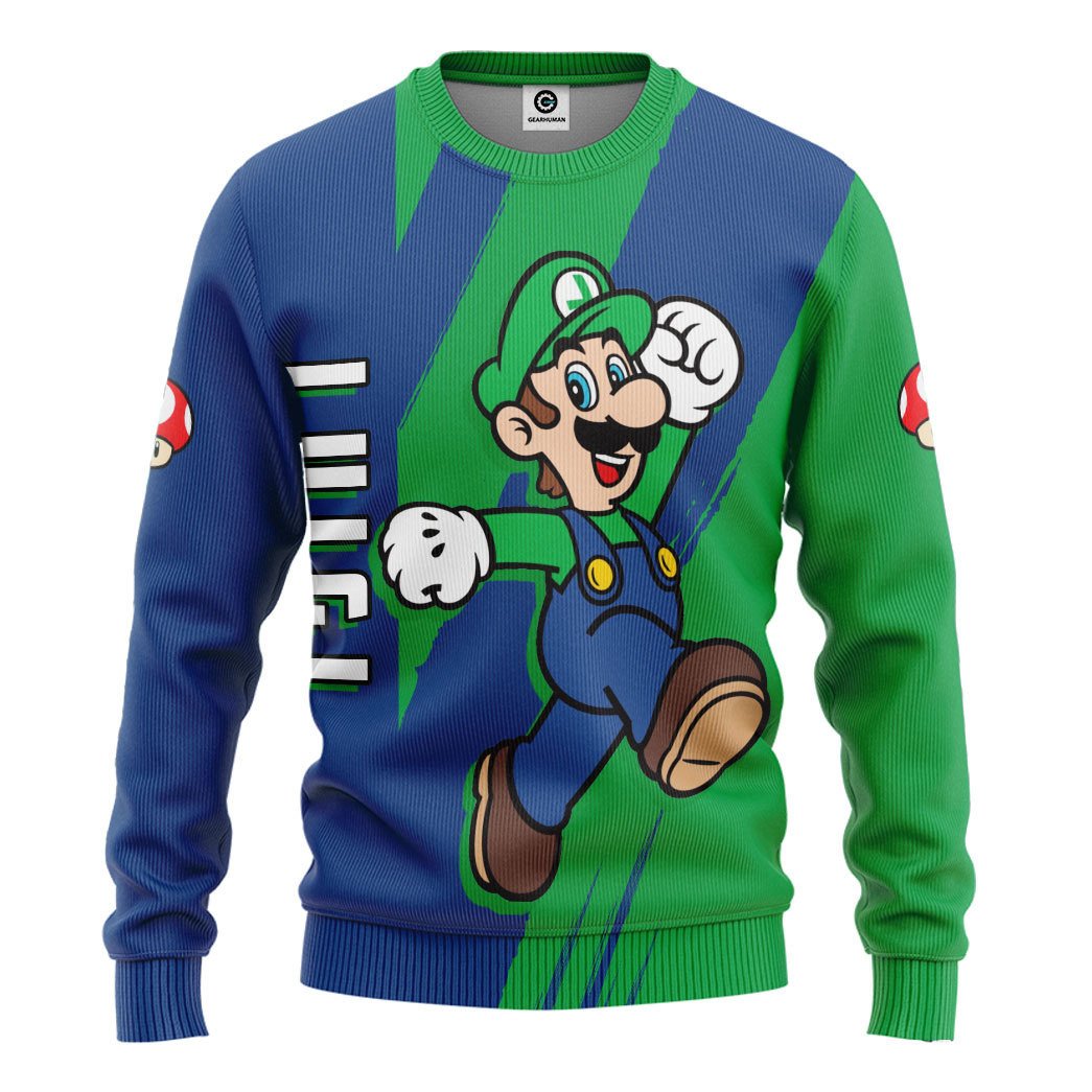 Klothek 3D Happy Luigi Custom Hoodie Tshirt Apparel | Price in USA, Best Quality